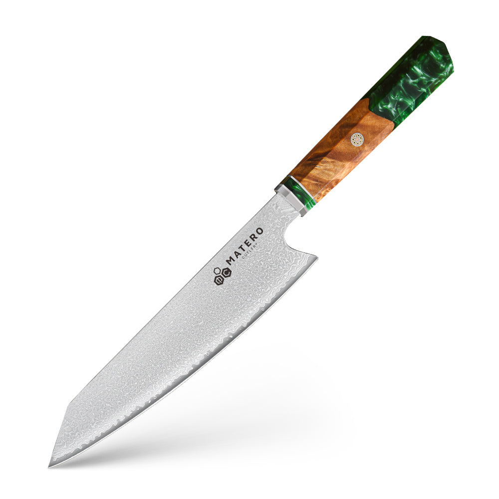 Cuchillo Kiritsuke de Damasco Epóxico Forest de 20 cm