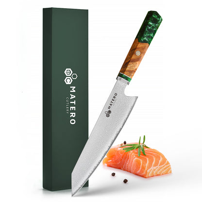 Cuchillo Kiritsuke de Damasco Epóxico Forest de 20 cm