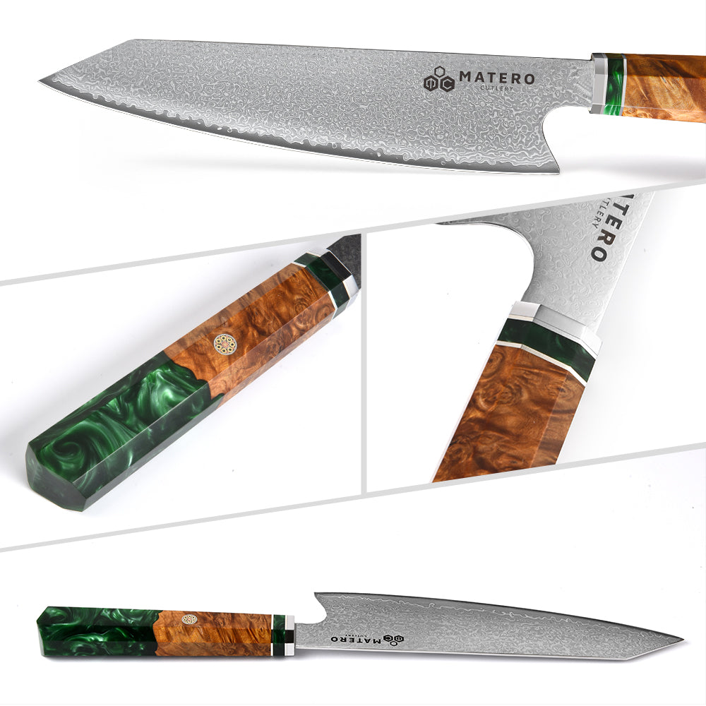 Cuchillo Kiritsuke de Damasco Epóxico Forest de 20 cm