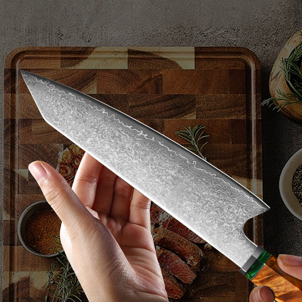 Cuchillo Kiritsuke de Damasco Epóxico Forest de 20 cm