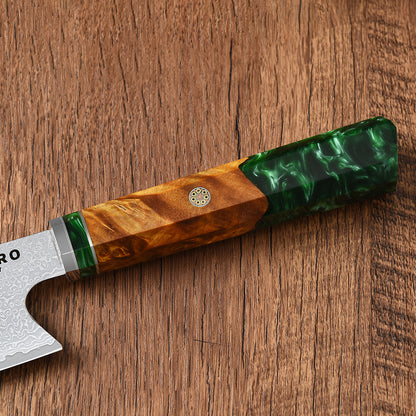 Cuchillo Kiritsuke de Damasco Epóxico Forest de 20 cm