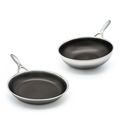 Juego de sartén híbrida y wok Ø 28 2 piezas